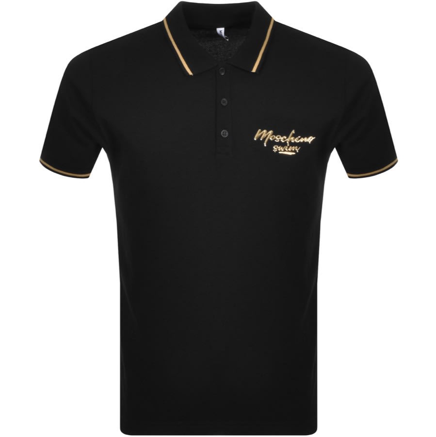 Alternative Image for ProductMoschino Swim Logo Polo T Shirt Black1